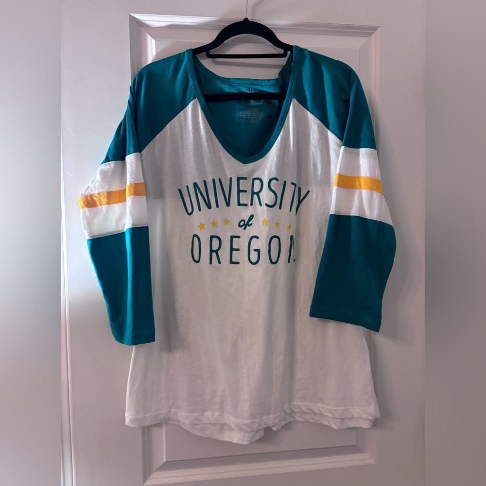 University of Oregon Green/White Long Sleeve Shirt 💚💛 1x  - Go Ducks!
